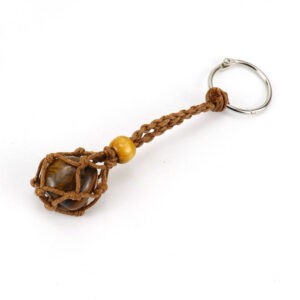 Brown rope tiger stone keychain