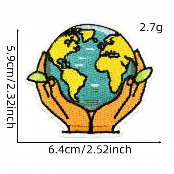 oly-08c2f7da25d2fd0fec70e9e43a5d6b9c Wholesale Earth and Heart Design Embroidery Patch, Stylish Bag Charm for Casual Gift