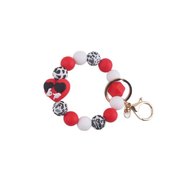 oly-08eb572ff05c59c6ce18b664ca0a0dda Wholesale Cow Print Silicone Bracelet Keychain Fashion Accessory Gift