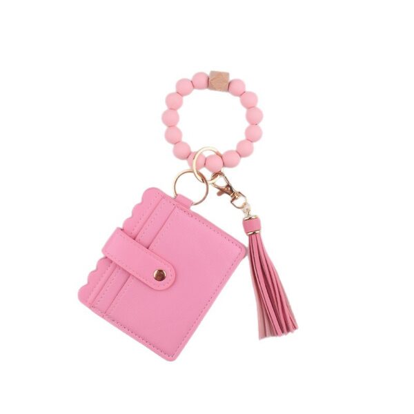 Wholesale Wallet Style Silicone Keychain Bracelet Black Solid Color Holiday Gift Fashion Accessory