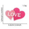 Wholesale Polyester Thread Iron-On Embroidery Patch Pink Heart Bear Design Home Decor Gift