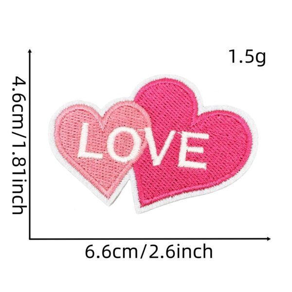 Wholesale Polyester Thread Iron-On Embroidery Patch Pink Heart Bear Design Home Decor Gift