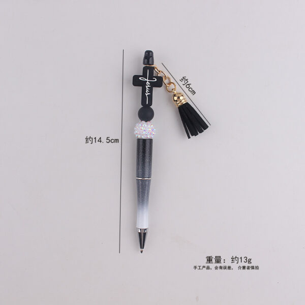 oly-09053d77ff98d4ba3ccc61998aae1dfe Wholesale DIY Silicone Bead Western Cowboy Cross Pattern Pen Fashion Accessory Gift