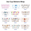 Wholesale 8pcs Whimsical Childlike Cartoon 3oz Cup Stickers Wrap OLY Exclusive