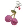 Wholesale Cherry Velvet Keychain with Rhinestone Detail Korean Velvet Fashion Gift for Wedding