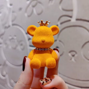 Flocked crown violent bear (single doll) orange