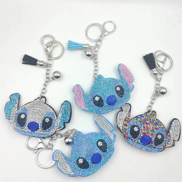 Wholesale Cartoon Rhinestone Keychain Leather Bag Charm Boutique Gift OLY Exclusive
