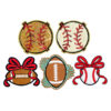 oly-0973e2eca725cf462db79d0c4f24c2f2 Wholesale Sequins Baseball and Bow Embroidery Patches Iron-On DIY Fashion Accessory