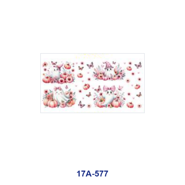 oly-09783363a2c0af454892bd7f763c8feb Wholesale 5pcs Fall Halloween Bow Ghost Sunflower Pumpkin Butterfly Bat Mixed Decor Prints 16oz Cup UV DTF Wraps