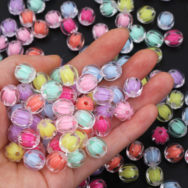 oly-098c4fa7849b5f27a78f015f31f65205 Wholesale Transparent Pumpkin Acrylic Beads with Inner Color for Jewelry Making DIY Crafts