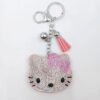 Wholesale Korean Velvet Cat Bag Charm with Tassels and Two Tone Rhinestones Wedding Gift for Women