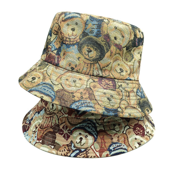 oly-09a98d47a14b2a2eea9c938f4aa43570 Wholesale Smiling Bear Pattern Fisherman Hat Stylish Sunscreen Hat for Daily Use