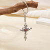 Wholesale Classical Red Cross Keychain Pendant with Ruby Accent Zinc Alloy Car Key Accessory OLY Exclusive