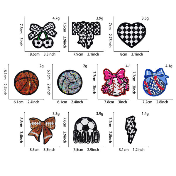 Wholesale Sports Ball Sequin Patch – Iron-On Fashion Accessory for Coats, Gift or Boutique Resale