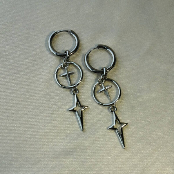 oly-09d7d85102c6c879ce0dcf0c08da49db Wholesale Alloy Cross Star Earrings Y2K Punk Style Fashion Jewelry for Women Party Wear