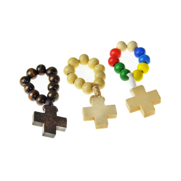 Wholesale Handmade Wooden Bead Finger Rosary Cross American Style Gift Fashion Accessory
