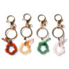 oly-0a13e2cbdedf646c26c17ae9da766ee5 Wholesale Trendy Hand Knitted Natural Stone Flower Keychain Bag Charm