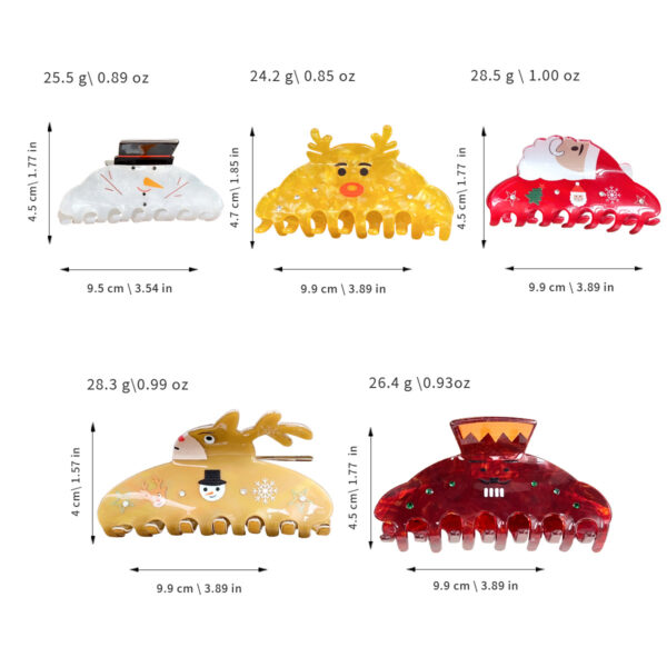 oly-0a1408fabebbf6eee3f41b0baaad4bba Wholesale Christmas Snowman and Reindeer Hair Claw Clips PVC Handmade Fashion Hair Accessory for Resale