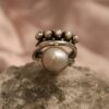 oly-0a14ed9ca10fe111b06a44ffca12ac01 Wholesale Retro Geometric Pearl Open Ring Gold Jewelry Accessory Boutique Gift