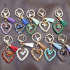 Wholesale Chic Natural Stone Heart Tassel Keychain Amethyst, DIY Bag Charm for Resale