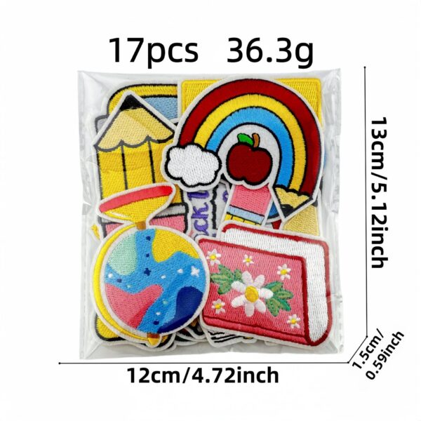 Wholesale Embroidered Iron on Cartoon Learning Patches Decorative Accents for Children