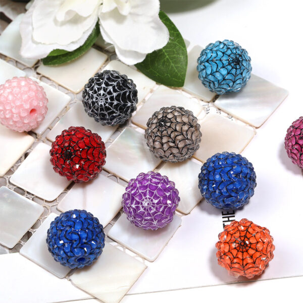 oly-0a28459b5cff67ddbc8aef2ed127df57 Wholesale Halloween Spider Web Clay Beads 20mm for DIY Jewelry Fashion Accessory