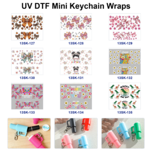 Wholesale 8pcs Cute Bow Design Mini Cup Keychain Sticker