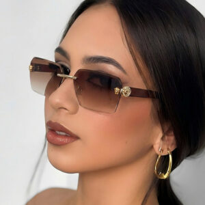 Wholesale Rimless Color Changing Sunglasses for Travel Vacation Sun Protection Trendy Fashion Accessory