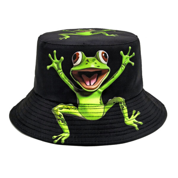 oly-0a433f67ef835a61060681eabe77002a Wholesale Trendy Frog Pattern Bucket Hat Sun Protection Unisex Outdoor Cap for Resale