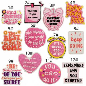 Cartoon pink cloth stickers set of 12 pieces