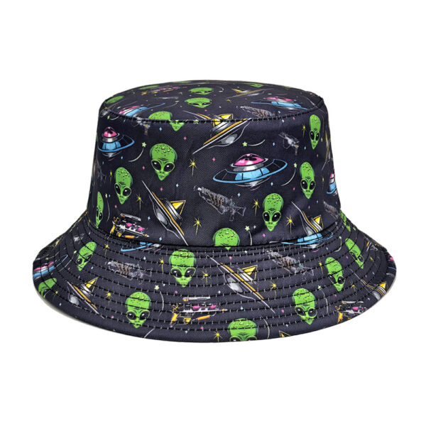 oly-0a8771741aede8cbf993edc28a5367f5 Wholesale Spaceship Pattern Bucket Hat Double Sided Sun Protection Unisex Outdoor Hat for Men Women
