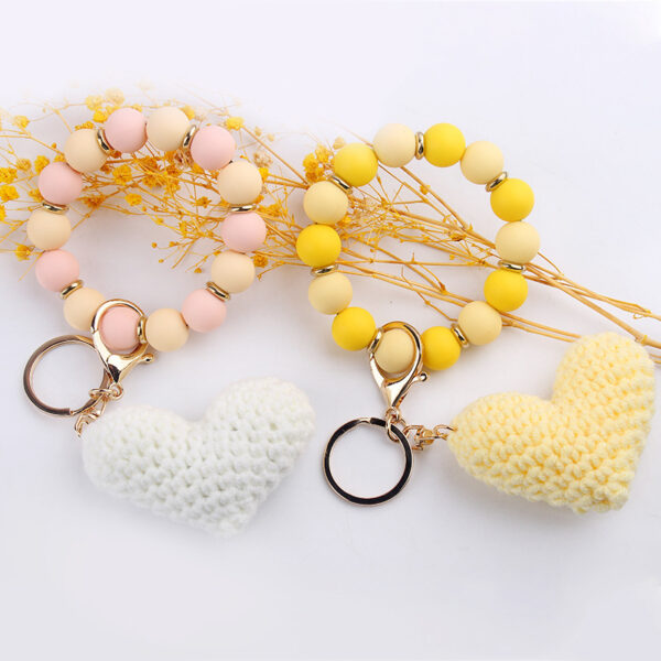 oly-0a8f7ec2093b45c9b3acea97cfa1bfbb Wholesale Cartoon Heart Silicone Wrist Bracelet Keychain Fashion Accessory Gift