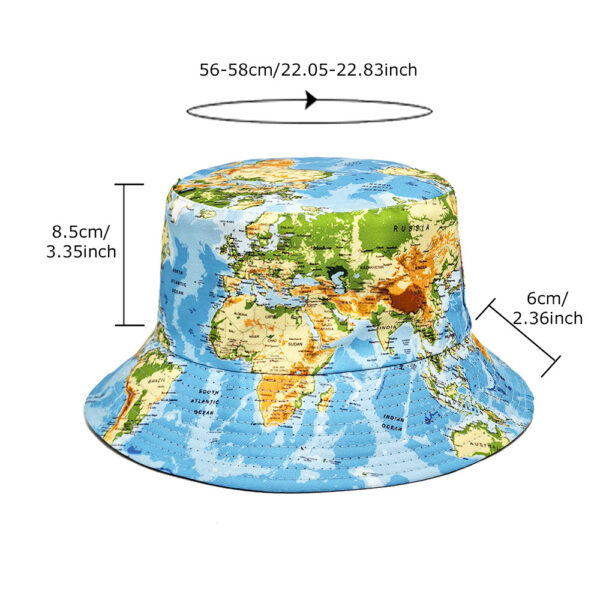oly-0a942a3f33fb3e7c2e47170401b1a8bd Wholesale Map Print Bucket Hat Sun Protection Outdoor Casual Hat for Men