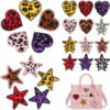 oly-0a9a3d278be23b2e7478a7e29b5af873 Wholesale Embroidered Leather Patches - Love Heart, Star & Leopard Print - Trendy Clothing Decor Accent for Crafting or Gift