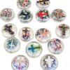 oly-0a9f48991b65d699a916646523d7f854 Wholesale Trendy Acrylic Floral Cross Beads Double Sided 24mm Beads for Jewelry Making