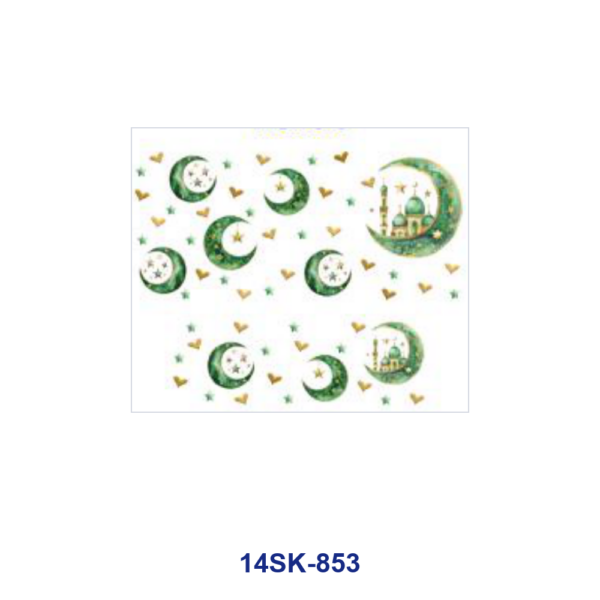 Wholesale 2/4/8pcs Watercolor Moon Star Building Print Mini Cup Keychain Sticker