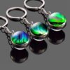 Wholesale Metal Keychain with Double Sided Glass Ball Pendant Design Fashion Accessory for Gift or Everyday Use
