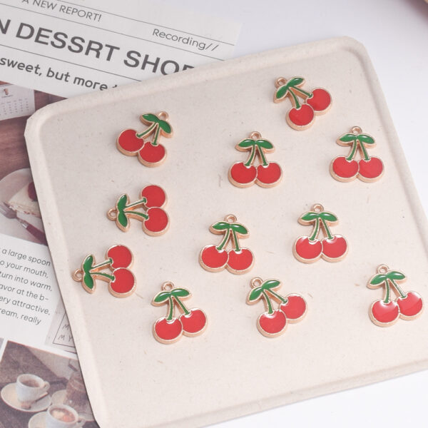 oly-0ab2b08c2a556177574344d03ff9de67 Wholesale Alloy Baked Red Cherry Pendant Trendy Jewelry Accessory for DIY Bag Charm Keychain