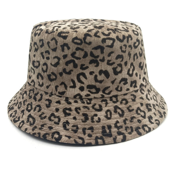 oly-0acf56364f386f6b6f9ce3e4c103ee43 Wholesale Corduroy Leopard Print Reversible Bucket Hat for Women Trendy Casual Sun Hat