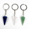 oly-0ad70d5977d59a87a282b4a99ce1ca03 Wholesale Hexagonal Natural Stone Pendulum Keychain Stylish Car Key Accessory Gift