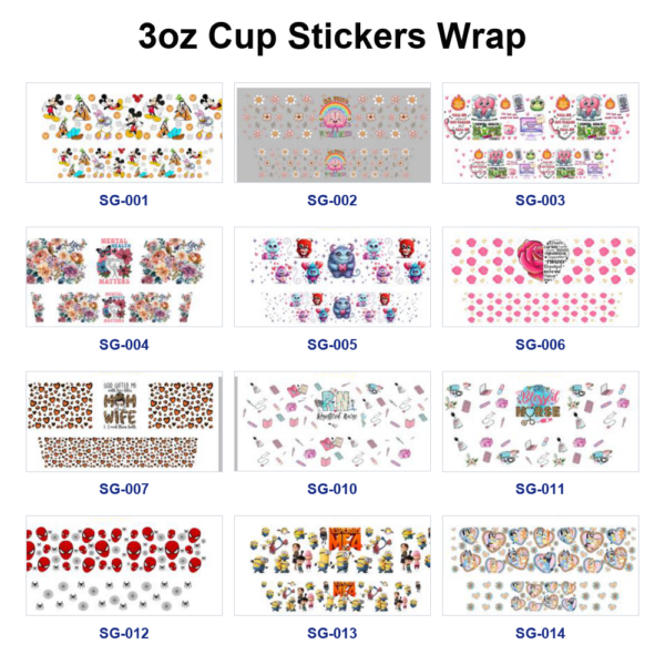 oly-0ade77d04ebbe7f17d97a45bacf984a7 Wholesale 8pcs Beautiful Cartoon 3oz Cup Stickers Wrap OLY Exclusive