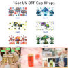 Wholesale 5pcs Hippie Tie Dye Mushroom Flower Crystal Heart Pixel Flame Leaf Mixed Decor Prints 16oz Cup UV DTF Wraps