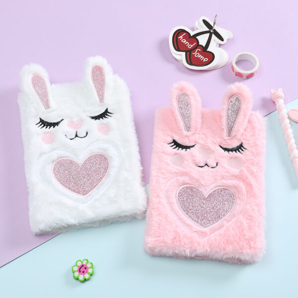 Wholesale Plush A5 Diary Notebook with Cute Rabbit Design Cartoon Student Journal