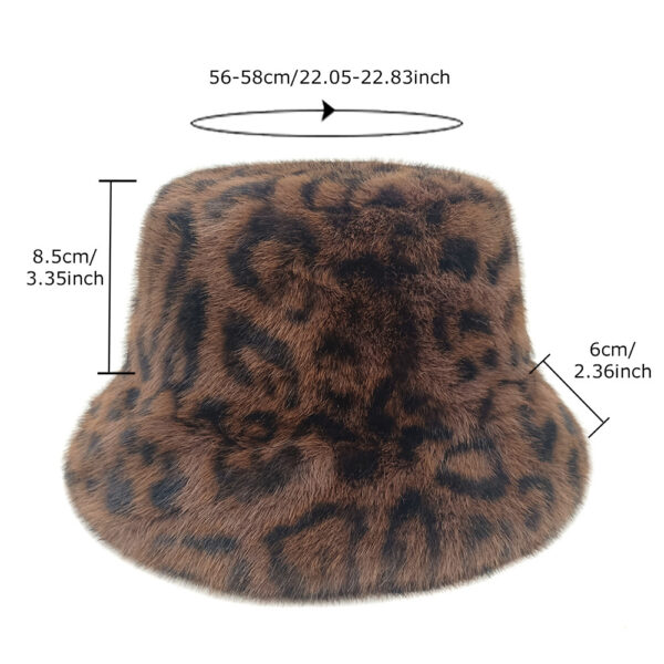 Wholesale Chic Leopard Plush Bucket Hat for Women Winter Sun Protection Boutique