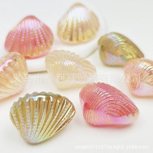 oly-0b1d5aabcf1a2d759f792a34943a15b4 Wholesale Colorful Acrylic Scallop Beads for DIY Jewelry Keychain Bag Charm Car Accessory Resale