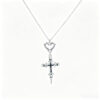 oly-0b217d4423bd237e97d4e381cbcecf4e Wholesale Gothic Flame Heart Skull Cross Pendant Necklace Vintage Silver Finish Y2K Fashion Accessory