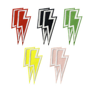 oly-0b2a3b10a309876f5640e4a98542ea53 Wholesale Polyester Embroidered Lightning Patch - Decorative DIY Iron-On Applique for Hats, Clothes, Shoes