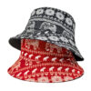 Wholesale Elephant Pattern Bucket Hat Navy Blue Double Sided Summer Sun Protection Fashion Accessory