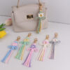 oly-0b30c30780de04c9d759f4578797dfa7 Wholesale Handwoven Cotton Rope Flower Keychain Gift Boutique Resale Accessory