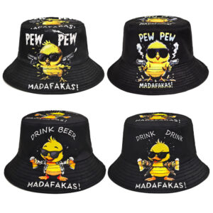Wholesale Chic Duck Chick Print Bucket Hat Sun Protection Dome Hat for Resale